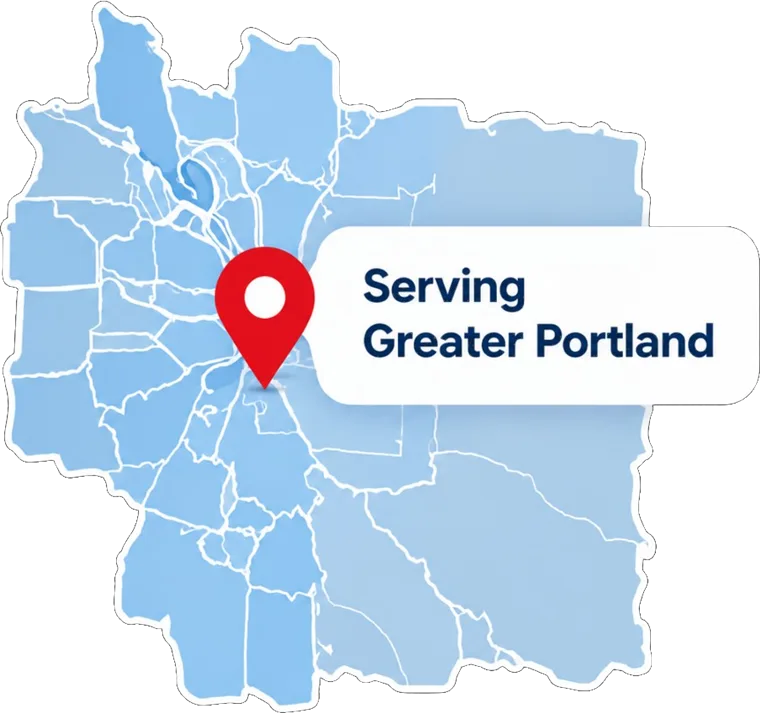 Map of the Portland metro area we serve